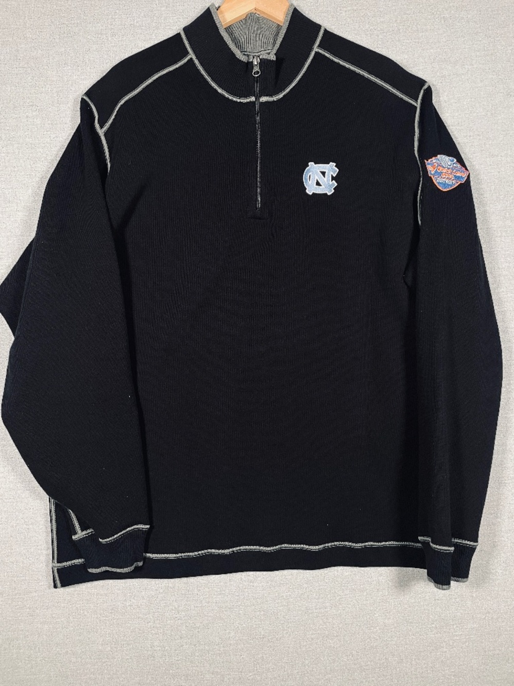 Cutter Buck UNC Tar Heels 1/4 Zip Sweater XXL Black Quick Lane Bowl 2014